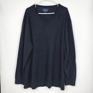 Fairlane Mens XXXL V Neck Sweater 100% Merino Wool Soft Dark Gray Preppy Classic